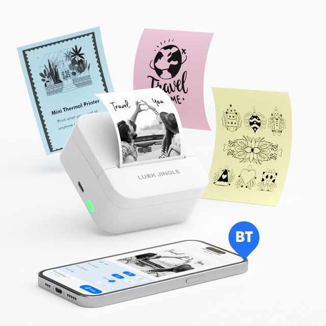 Custom Logo Square Shape Laser Engraving Labels Paper Sticker Printing Machine Students Office Use Mini Portable Thermal Printer