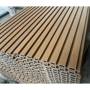 Factory 3d Wood Cladding Wall Interior Panels Fluted Wall Panel Wooden Grain Pvc 3d Wpc Wall Panel