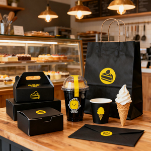 Scatole Personalizzate con Logo per Alimenti, Confezioni per Ciambelle e Waffle, Scatole di Carta all'Ingrosso per Pasticceria, Dessert, Dolci da Asporto, Biscotti e Torte - Product Image 1