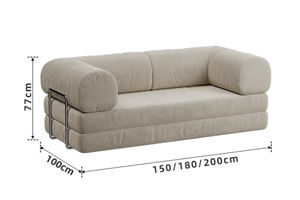 Venta al por mayor de dos plazas plegable futón sofá cama cómodo extensible diseño moderno para sala de estar Hotel dormitorio Metal precio barato - Product Image 5