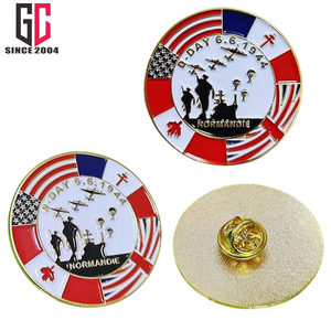 15 ans usine D-DAY personnalisé 80e anniversaire <span class=keywords><strong>Normandie</strong></span> métal émail broche insigne - Product Image 1