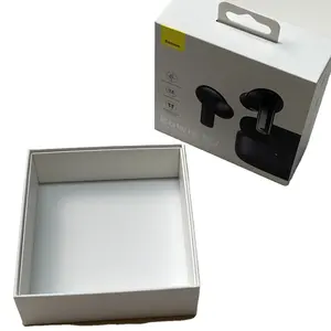 맞춤형 종이 포장 뚜껑 바닥 이어폰 면도기 거품 지갑 USB 케이블 포장 상단 및 기본 선물 2 개 상자