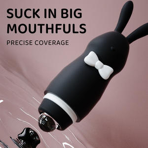 Mini Silicone impermeabile Mini Silicone Usb ricarica impermeabile telecomando nero giocattolo del sesso coniglio vibratore per le donne - Product Image 4