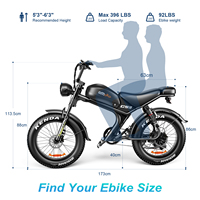 EMOKO Vélo électrique à livraison rapide directe d'usine, vélo tout-terrain à double suspension longue portée 48V 20AH noir, gros pneu