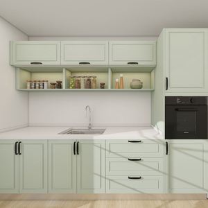 Gabinete de cocina completo de chapa de madera duradero impermeable para cocina de diseño moderno para proyecto - Product Image 3