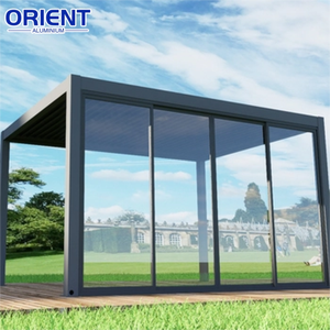 Pérgola <span class=keywords><strong>techo</strong></span> con persianas ajustables impermeable jardín motorizado pabellón y Gazebo aluminio giratorio lujo personalizado al aire libre - Product Image 2