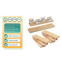 Supports à dominos en bois personnalisés, plateaux porte-dominos en bois massif non finis, présentoirs pour dominos pour le jeu du Train mexicain et les jeux de famille