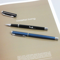 Stylo gel en métal avec logo personnalisable stylo à bille de marque promotionnel de haute qualité 0.5mm noir bleu recharge stylos à encre gel