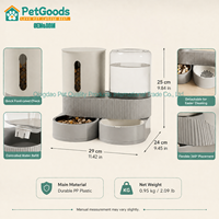 Distributeur automatique 2-en-1 de nourriture et d'eau pour chats et chiens, 5L, conception robuste, alimentation par gravité, pour usage intérieur, sans électricité