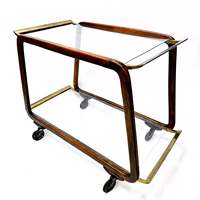 Chariot de service luxueux et élégant à 2 niveaux pour bureau à domicile au prix de gros de l'Inde Chariot fait main pour Hote
