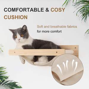 Solid Wood Wall <b>Mounted</b> Cat Climbing <b>Frame</b> Cat Jumping Platform Wall Cat Toy - Product Image 4