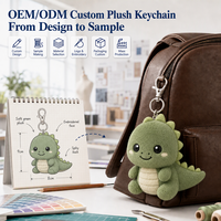 Porte-clés en peluche personnalisé, jouet en peluche dinosaure, porte-clés en peluche souple, porte-clés dinosaure pour sac à dos, cadeau pour enfants, vente en gros