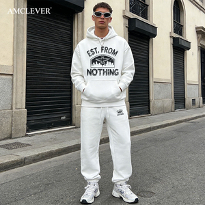 350GSM Heavyweight <strong>Tracksuit</strong> "Est. From Nothing" Tech Pack Support Men's Oversized Hoodie Jogger Set Custom <strong>Brand</strong> Storytelling - Product Image 3