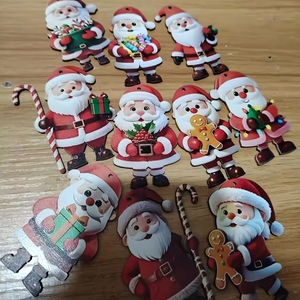 เครื่องประดับตกแต่งคริสต์มาสรูปซานตาคลอส ทำจากไม้หนา 2 มม. สำหรับตกแต่งในช่วงเทศกาลวันหยุด - Product Image 1
