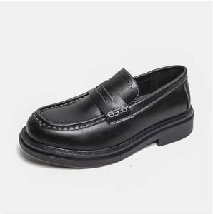 Mocassins en cuir PU pour hommes, bout rond, à enfiler, chaussures habillées, semelle intérieure rembourrée, semelle extérieure en caoutchouc, pour le bureau et la carrière, usage quotidien toutes saisons - Product Image 1