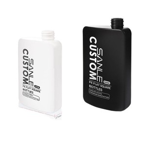 ขวดทรงเหลี่ยมแบน Sanle Custom Pe ขนาด 150 มล. 200 มล. สำหรับบรรจุภัณฑ์ผลิตภัณฑ์ดูแลส่วนบุคคล - Product Image 3