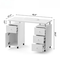Bureau debout réglable en hauteur sur roulettes avec plateau en bois minimaliste, cadre métallique blanc, idéal pour bureau à domicile, dortoir ou chambre compacte