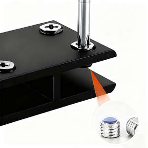 Clamp à trois voies en alliage d'aluminium argenté anodisé noir, forme à 90 degrés, pour panneaux de verre, bois, <span class=keywords><strong>carrelage</strong></span> - Accessoires pour portes et fenêtres - Product Image 5
