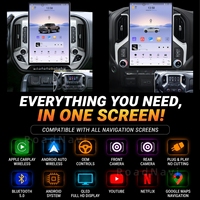 Écran double système RoadNavi 15,6 pouces, navigation Android pour Chevrolet Silverado GMC 2014-2023, vidéo multimédia, CarPlay sans fil, GPS