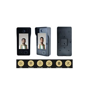 Interphone intelligent Hiwink avec <span class=keywords><strong>sonnette</strong></span> à reconnaissance faciale, écran tactile 4 pouces, déverrouillage par empreinte digitale et reconnaissance palmaire, IP65 avec options d'alimentation <span class=keywords><strong>solaire</strong></span> et PoE - Product Image 5