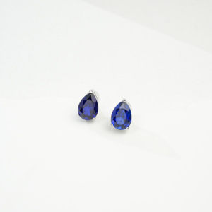 Pear Cut Lab Created Sapphire <b>Stud</b> Earrings S925 <b>Silver</b> - Product Image 2
