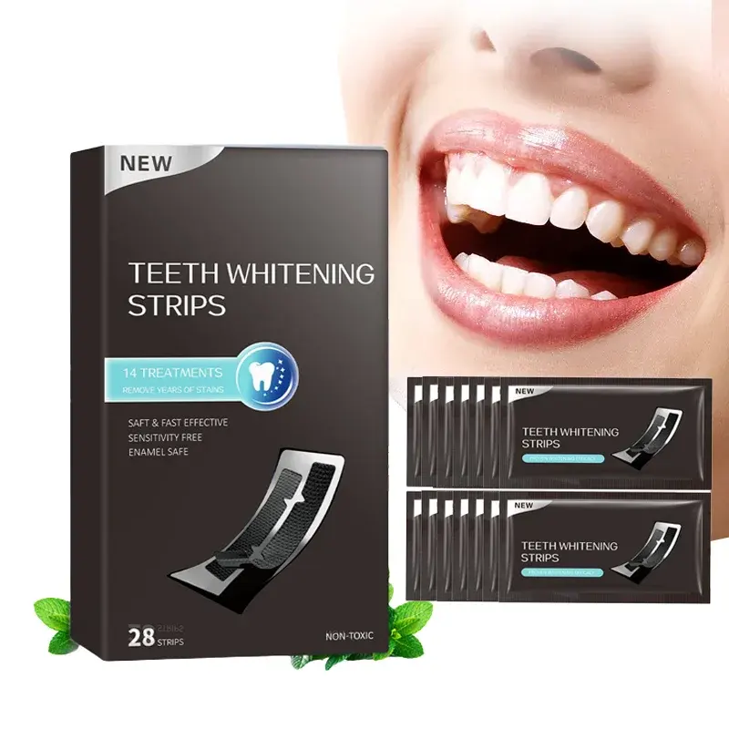 14 Days Treatment Teeth Whitening Strips Health Product Bleaching White 28 pcs teeth whitening strips strong sticky