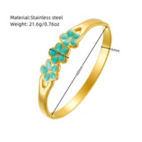 Gelang Wanita Tiga Bunga Stainless Steel PVD Tahan Air Perhiasan Pengawet Warna