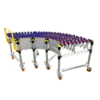 Rodillo transportador de gravedad flexible de fácil instalación, rodillo transportador resistente para sistema de descarga de camiones en almacenes