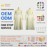 Robe midi vintage à col carré pour femme ZYHT 9073, taille naturelle, tissu tissé, imprimé à pois, robe d'été, nouvelle arrivée