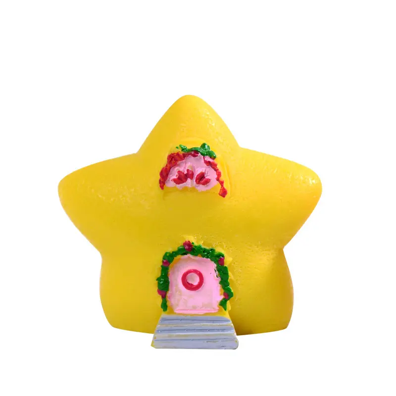 Accesorio de pastel en miniatura, casa de cielo estrellado de fantasía, Mini artesanías de resina para jardín, adorno de escritorio, decoración del hogar, regalo para niños