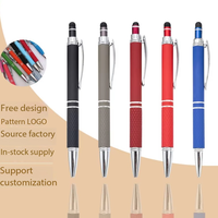 Stylo publicitaire personnalisé avec logo, en stock, à action par clic, avec colle en spray, gravure de logo, stylo à bille en métal pour écran tactile