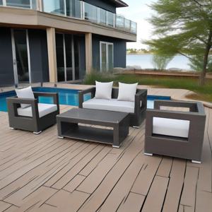 Foshan Handgemaakte Tuinmeubelen Sofa Set Met Kussen Buiten Recreatiegebied Sofa Module Pe Rotan Sofa Tuin Lounge Set 2 + 1 + 1 - Product Image 2