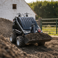 Mini-chargeuse sur pneus compacte JS460 pour travaux d'excavation, de nivellement et d'aménagement paysager