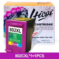 Kartrid Tinta Isi Ulang Hicor 802 XL 802XL Premium Warna Hitam untuk Printer HP Deskjet 1050 1000 2010 802xl