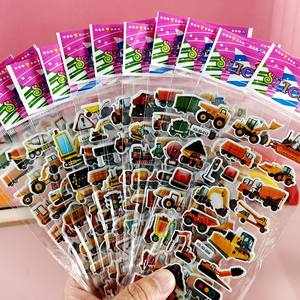 Autocollants à bulles de dessins animés pour enfants Sanrio Capybara Animaux des glaces et de la neige Dinosaures Voitures Autocollants 3D - Product Image 5