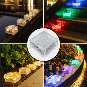 RGB IP68 Lampu Dekorasi Jalan, Tahan Air <span class=keywords><strong>LED</strong></span> Tenaga Surya Kubus Es Kristal Bata Lampu Lanskap Luar Ruangan untuk Dekorasi Jalan - Product Image 3