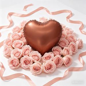 Party Love Balloon Foil Heart Chocolate 45Cm 18In 12 Pcs Bag elegant chocolate-colored foil heart balloon - Product Image 4