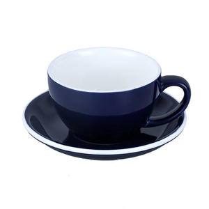 Tazas clásicas hechas a mano personalizadas, capuchino, taza de té de cerámica sencilla y plato, taza de café negra con platillo, 250ml - Product Image 2
