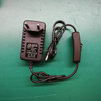 Transformador de fuente de alimentación DC 12V 2A 24W, Cable conector macho dc5.5 x 2,1mm con adaptador de corriente de interruptor, enchufe europeo para luces de tira LED
