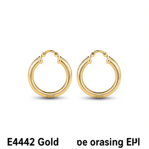 Orecchini a Cerchio in Oro E4442, Gioielli Classici Unisex per Uso Quotidiano - Product Image 1