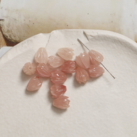 Perles en forme de bourgeon de tulipe, couleur macaron, effet poudre de coquillage, pour la création de boucles d'oreilles et colliers DIY pour filles