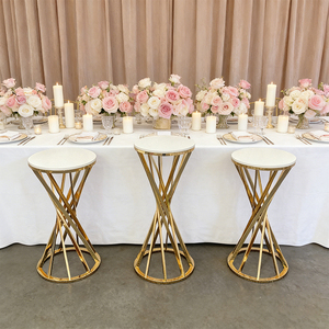 Ensemble de supports à gâteaux géométriques dorés modernes et professionnels en métal <span class=keywords><strong>pour</strong></span> mariage, fête, décoration intérieure/extérieure - Product Image 5