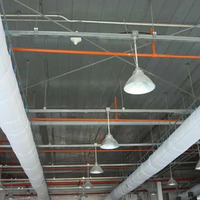 Système de conduits d'air en tissu gris industriel, tuyau de ventilation textile pour élevages, ateliers de peinture, climatisation HVAC