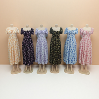 Nouvelle robe à volants rétro élégante col carré printemps et été décontracté plage femmes