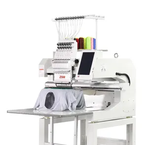 Flat Computerized Embroidery Machine QM1201 Customized Embroidery Computerized Machine Single Head Flat Cap Embroidery Machine For Business And Home