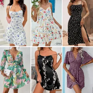 2024 패션 도매 여성 의류 할인 대량 새로운 여름 조각 섹시한 드레스 무작위로 배송