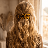Barrette à cheveux en acétate de cellulose tendance, accessoire de mode effet écaille de tortue pour femme CST0014