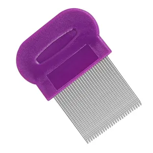 Pet Dog Grooming Comb Stainless Steel Straight Row Close Tooth Open Knot Flea Removal Comb