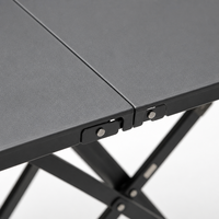 Table pliante en acier au carbone avec logo personnalisé en gros pour barbecue et camping, hauteur réglable de 42 à 51 cm