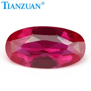 Oferta Especial en Wuzhou: Rubí Sintético Rojo, Gema Suelta, Rubí 5 #   Piedra de Corindón de Forma Ovalada, Corte Natural - Product Image 1